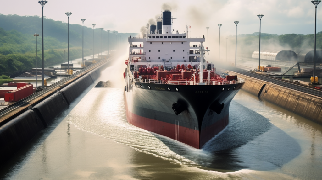 Ship Crossing Panama Canal
